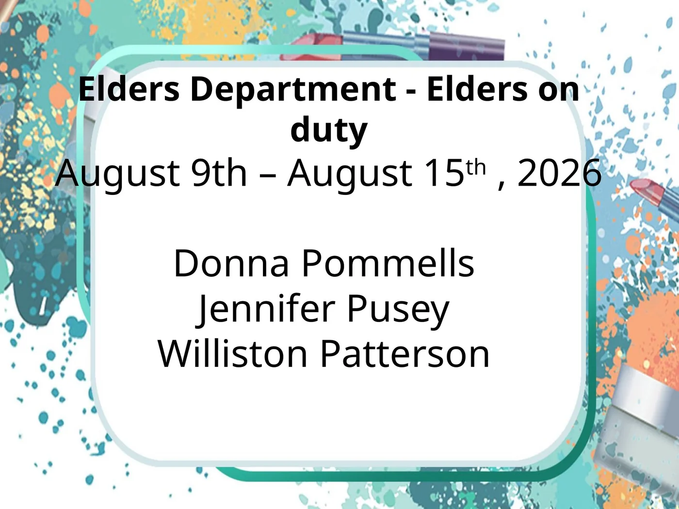 August 8 Announcement 14