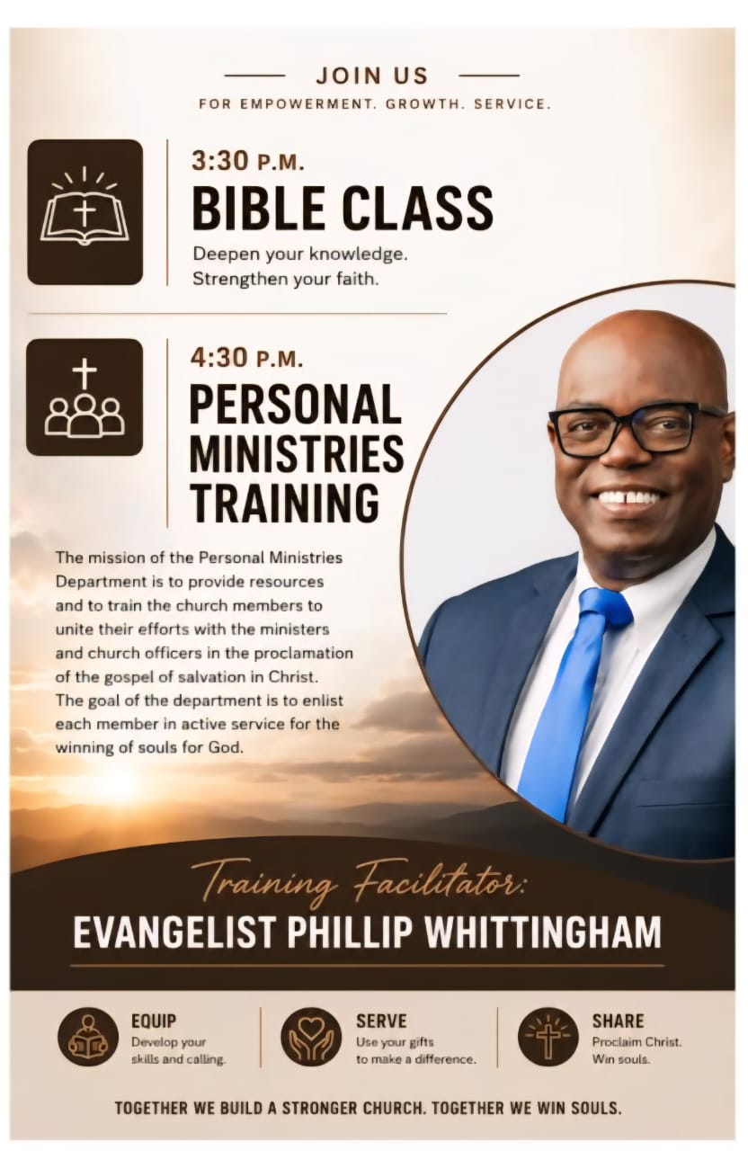 Bible Class and Personal Ministries Training programme
