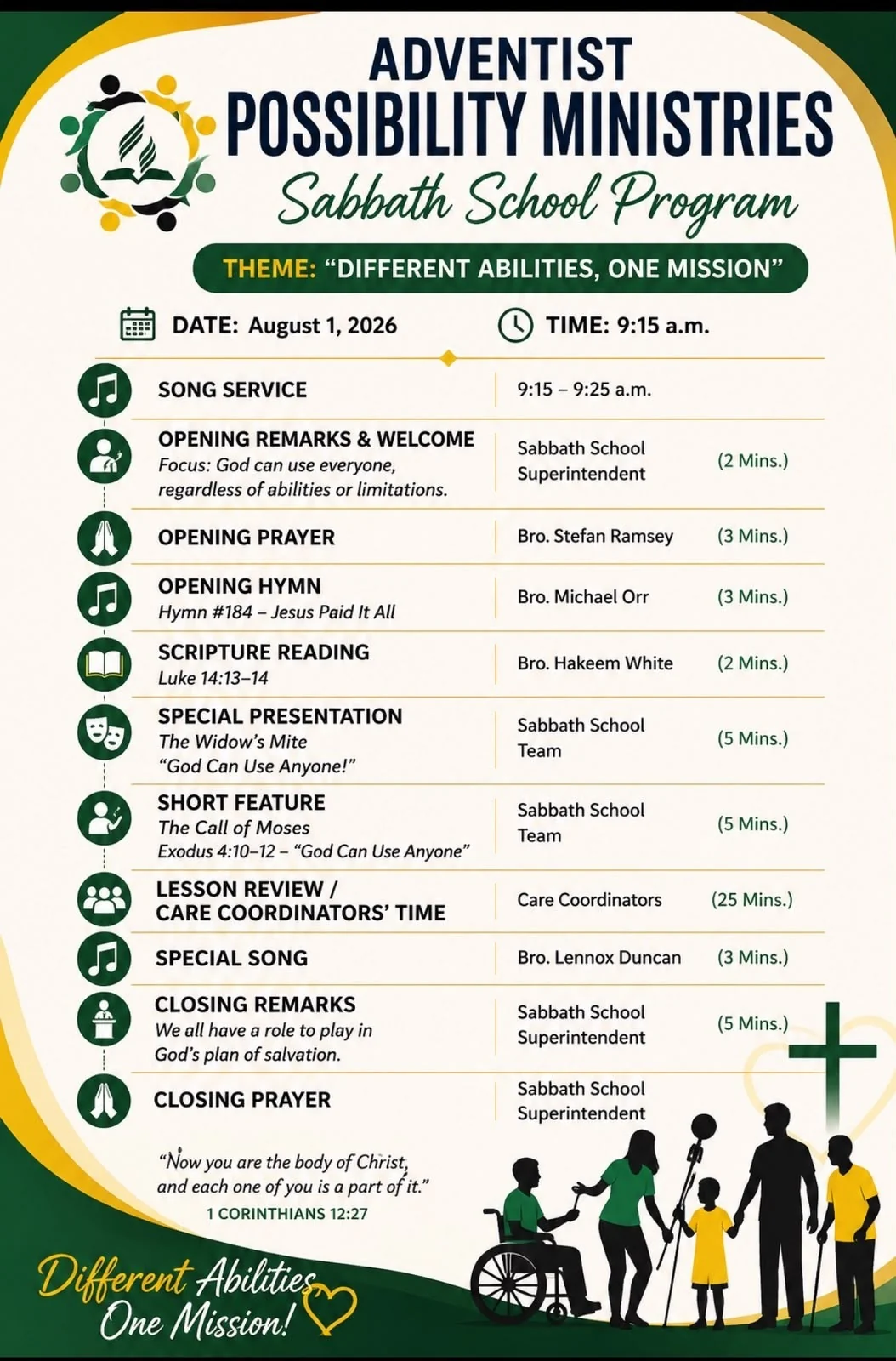 Sabbath School program