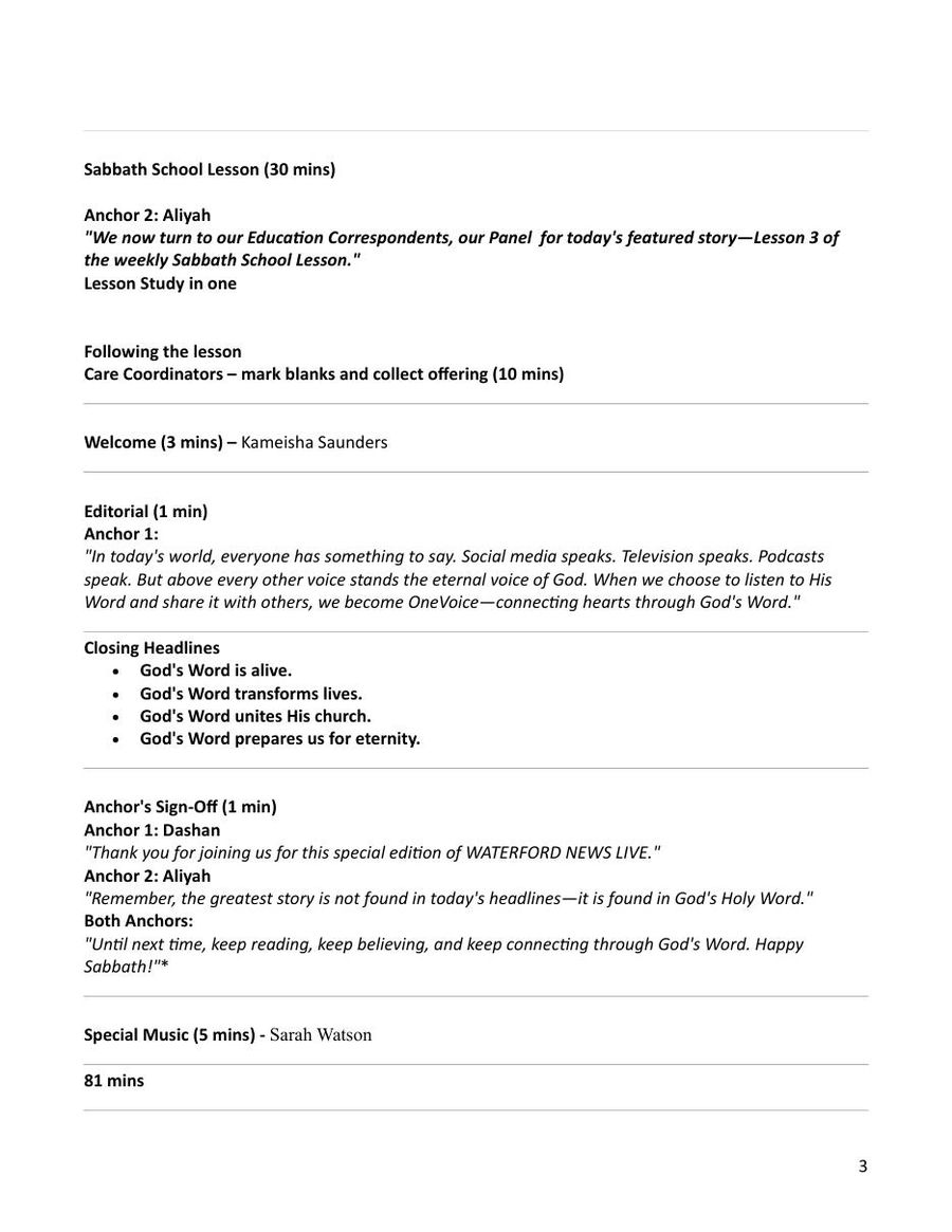 Sabbath School program page 3